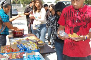 In addition to a variety of fast food restaurants available off campus, students also have access to junk food such as nachos, Hot Cheetos, and soda during lunch on Fridays.