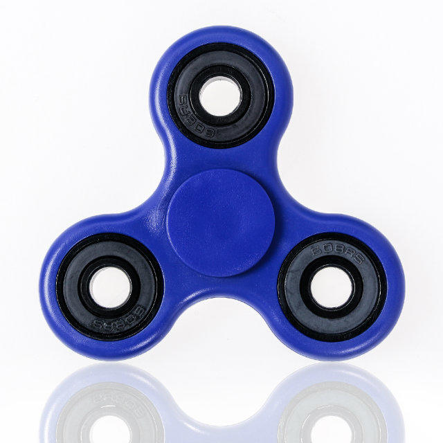 black and blue fidget spinner