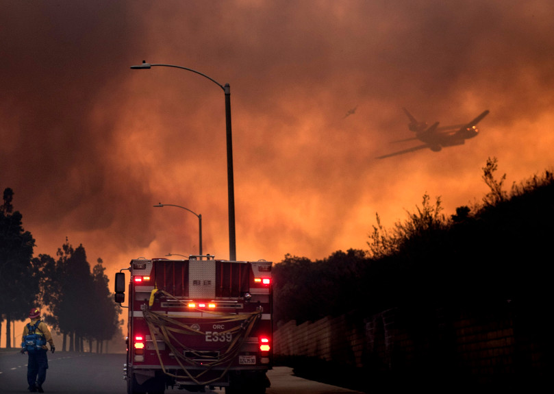 Photo taken by Mindy Shauer of fire in Orange County. (The Orange County Register) 
