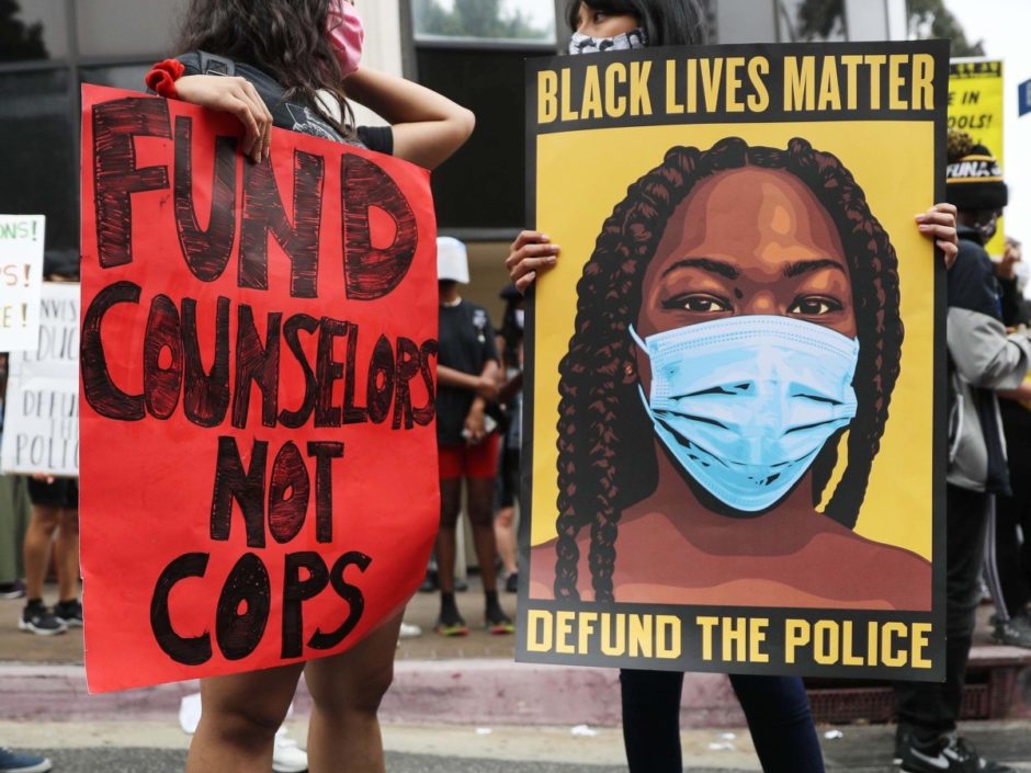 People protesting to defund school police with alternative solution/Breitbart
